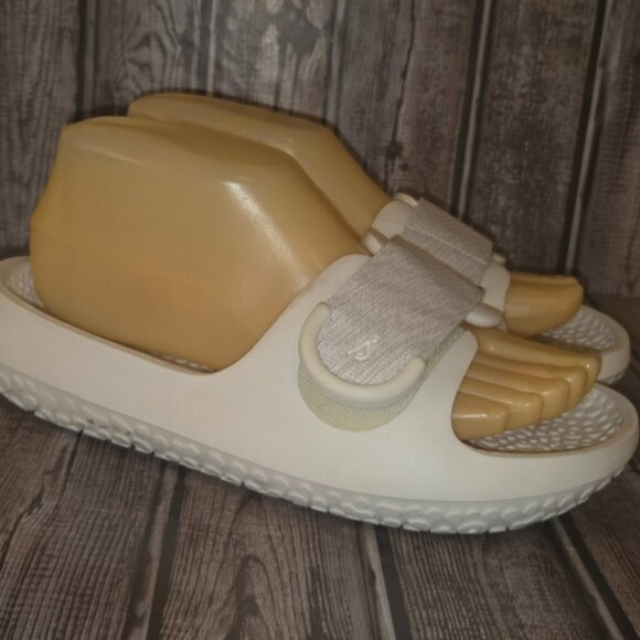Sz 7 Women's Allbirds Sugar Slider White Blizzard Adjustable Strap Sandals VGUC! - Picture 3 of 7